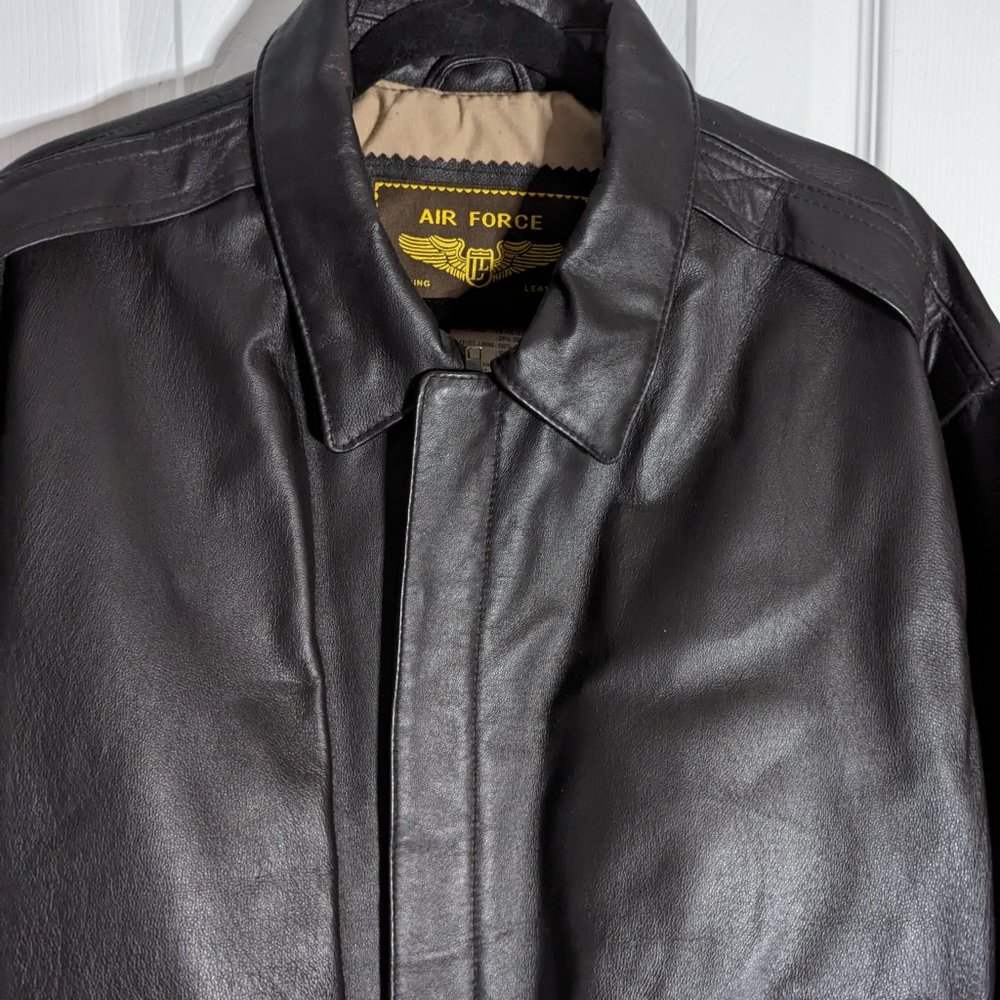 Air Force Landing Leather Men's XL Leather Bomber Jacket